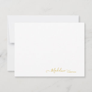 Elegant Modern Girly Script Metallic Gold Card