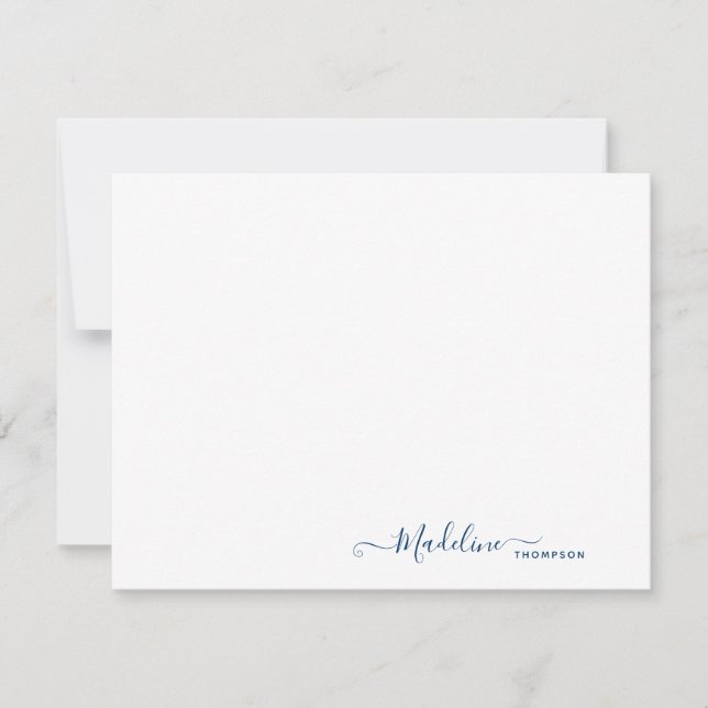 Elegant Modern Girly Script Navy Blue Card (Front)