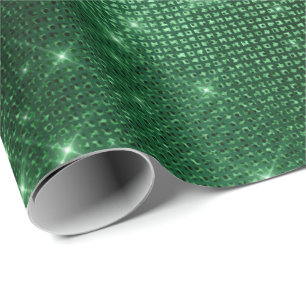 Elegant modern girly stylish green glitter wrapping paper