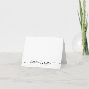Elegant Modern Girly Swash Script Name Calligraphy Note Card