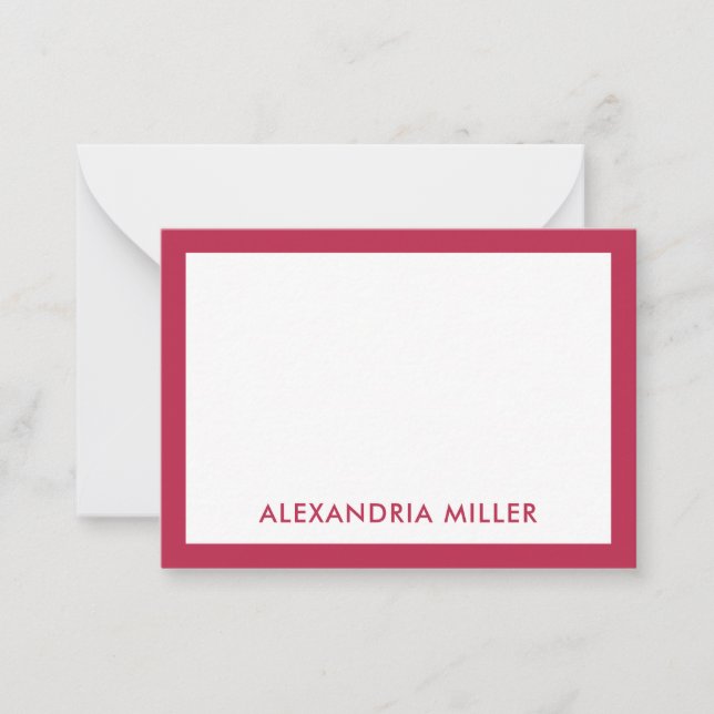 Elegant Modern Girly Trendy Magenta Pink Card (Front)
