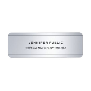 Elegant Modern Glam Silver Chic Return Address