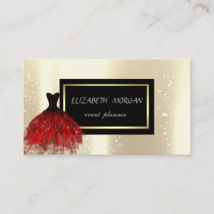 Elegant Modern Glamorouse ,Burgundy Gllitter Dress Business Card