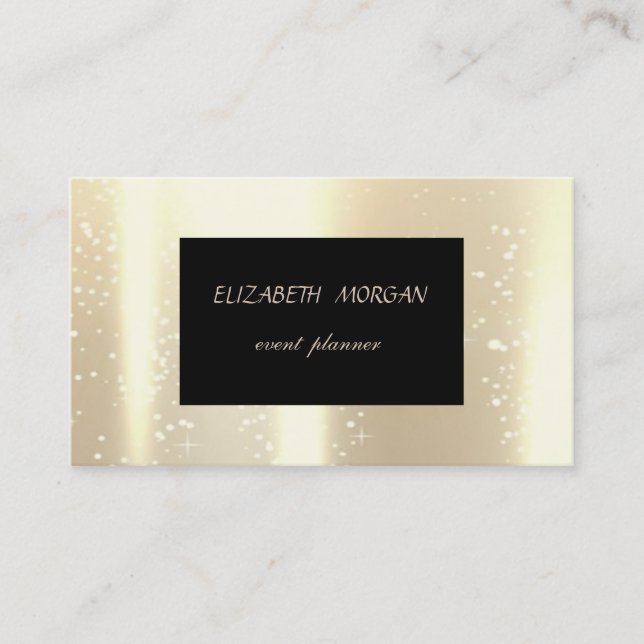 Elegant Modern Glamorouse ,Faux Gold,Black Business Card (Front)