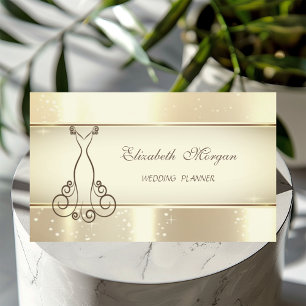 Elegant Modern Glamorouse ,Faux Gold,Bokeh,Dress Business Card