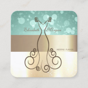 Elegant Modern Glamorouse ,Faux Gold,Bokeh,Dress Square Business Card