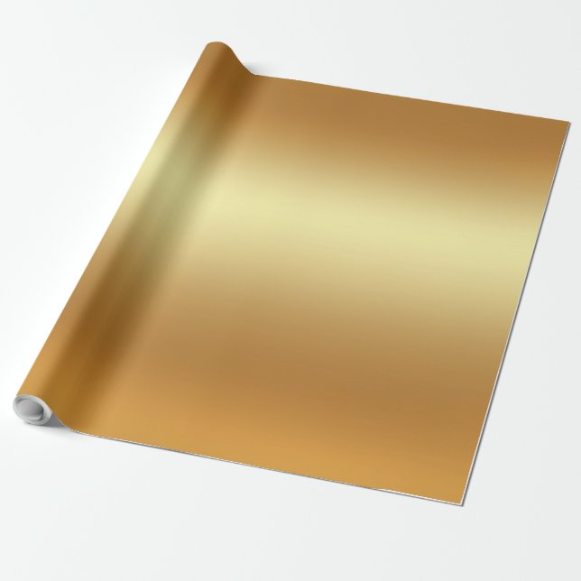 Elegant Modern Glamour Faux Gold Gift Glossy Wrapping Paper (Unrolled)