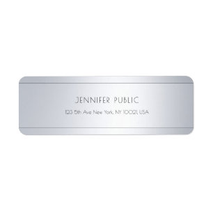 Elegant Modern Glamour Silver Return Address