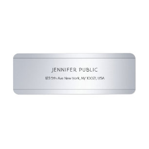 Elegant Modern Glamour Silver Return Address