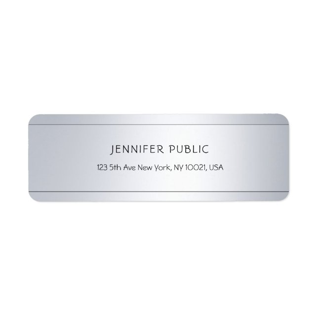 Elegant Modern Glamour Silver Return Address (Front)