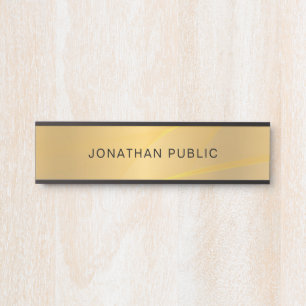 Elegant Modern Glamourous Gold Template Trendy Door Sign