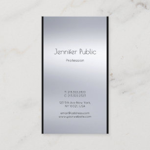 Elegant Modern Glamourous Silver Design Luxury Business Card