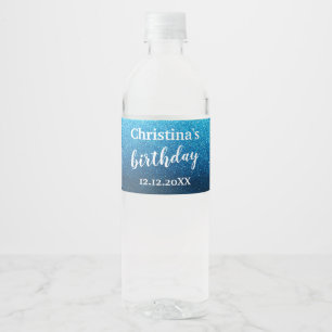 Elegant Modern Glitter Birthday Party Weddings Water Bottle Label