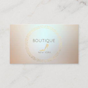 Elegant Modern Glitter High Heel,Oval Frame Business Card