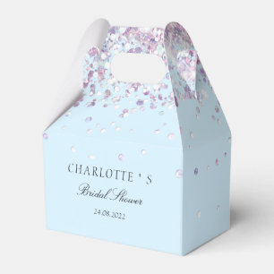 Elegant Modern Glitter Silber-Blau Bridal Shower Favour Box