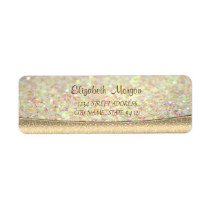 Elegant,Modern,Glittery,Bokeh,Gold Address Label