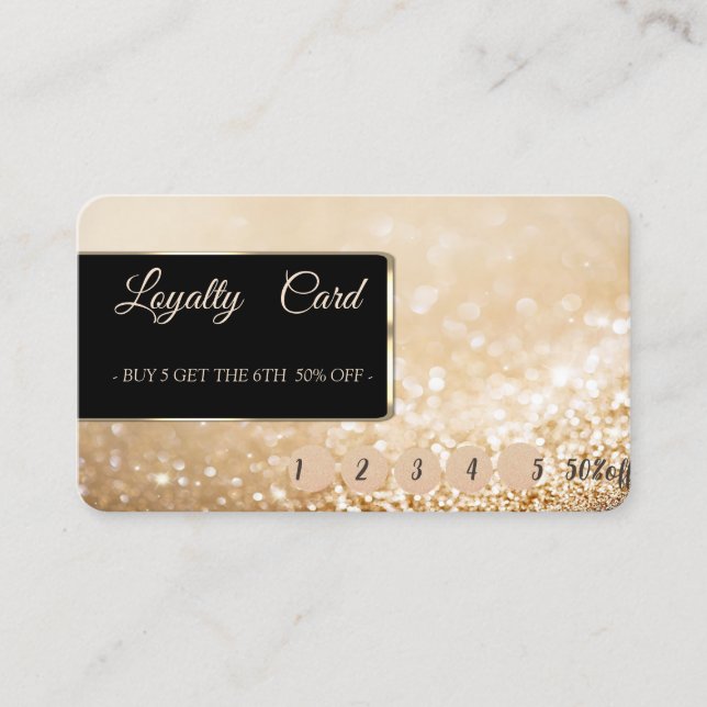 Elegant Modern Glittery Bokeh  Loyalty Card (Front)