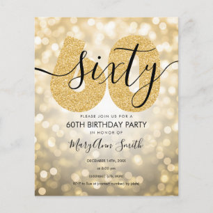 Elegant Modern Gold 60th Birthday Party