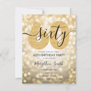 Elegant Modern Gold 60th Birthday Party Invitation