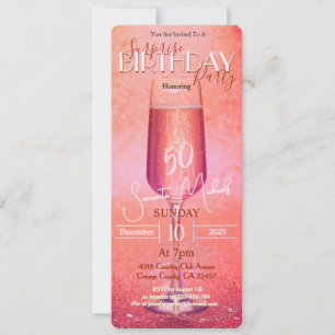 Elegant Modern Gold Adult Birthday Surprise Party Invitation
