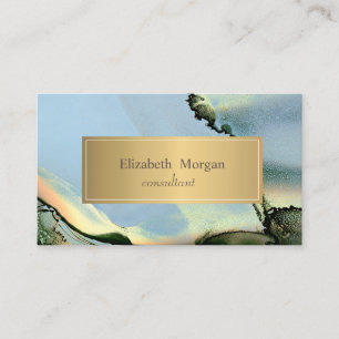 Elegant Modern Gold Alcohol Ink  Business Card
