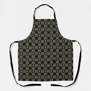 Elegant Modern Gold Art Deco Squares Tiles Pattern Apron