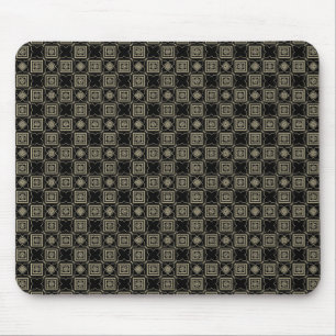 Elegant Modern Gold Art Deco Squares Tiles Pattern Mouse Mat