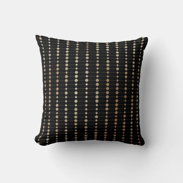 Elegant Modern Gold Beads Circles Dots Pattern | Cushion (Front)