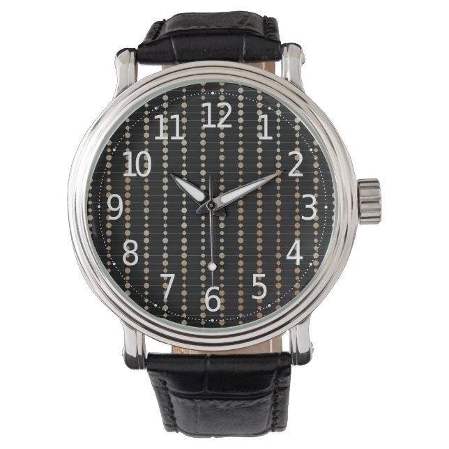 Elegant Modern Gold Beads Circles Dots Pattern | Watch (Front)