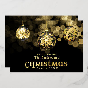 Elegant Modern Gold Black Family Christmas Party