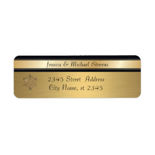 Elegant modern gold / black holiday snowflake
