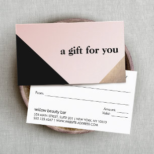 Elegant Modern Gold, Black Pink Gift Certificate