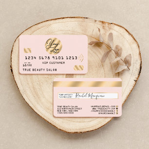 Elegant Modern Gold Blush Pink Credit Card Logo