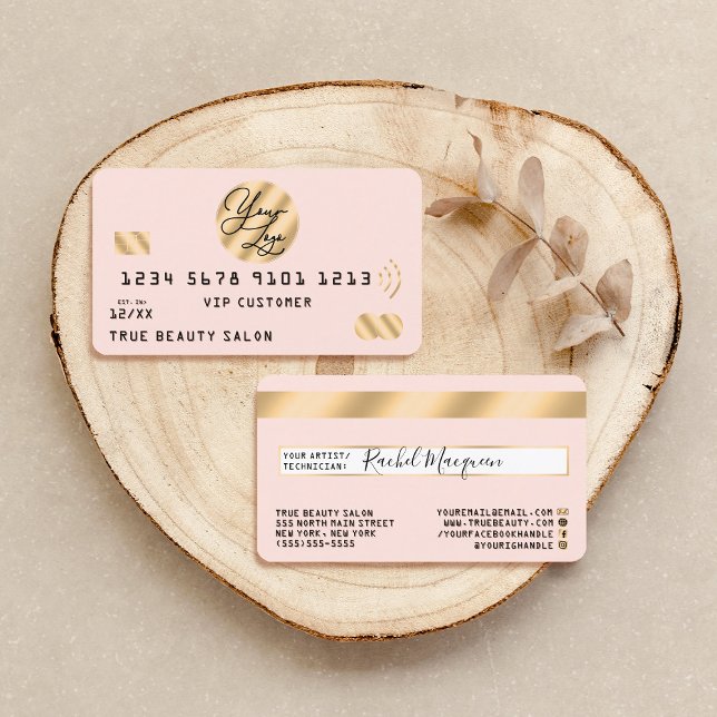 Elegant Modern Gold Blush Pink Credit Card Logo (Creator Uploaded)