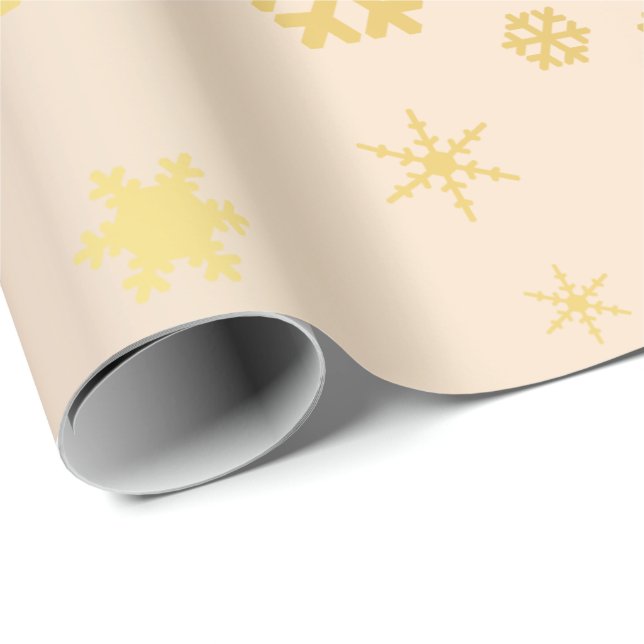 Elegant & Modern Gold Christmas Snowflake Pattern Wrapping Paper (Roll Corner)