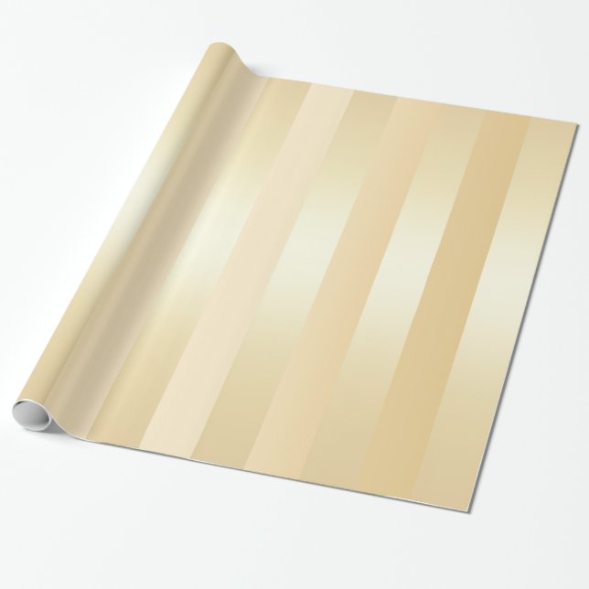 Elegant & Modern Gold Christmas Stripe Pattern Wrapping Paper (Unrolled)