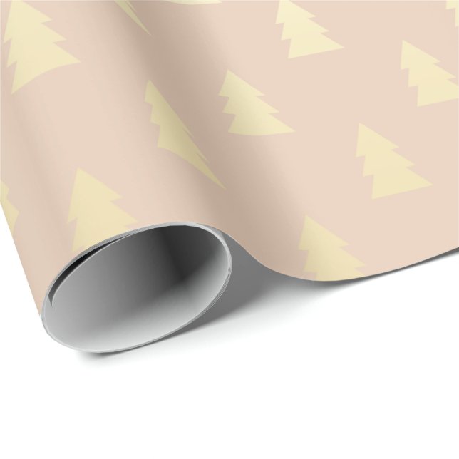 Elegant & Modern Gold Christmas Tree Pattern Wrapping Paper (Roll Corner)