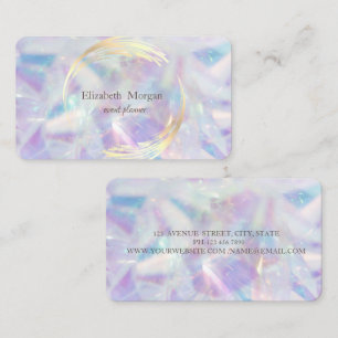 Elegant Modern Gold Circle Colourful Opal Business Card