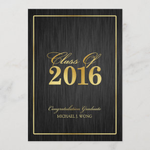 Elegant Modern Gold Class of 2016 Graduation Invitation