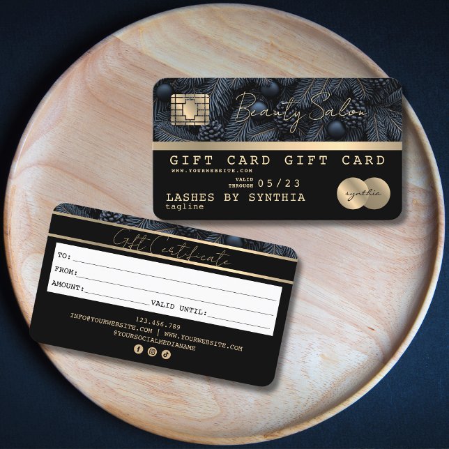 Elegant Modern Gold Credit Card Gift Certificate  (Creator Uploaded)