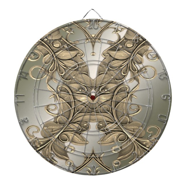Elegant Modern Gold Decorative Dartboard (Front)