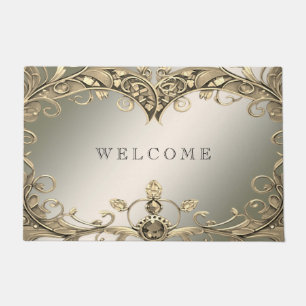 Elegant Modern Gold Decorative Doormat