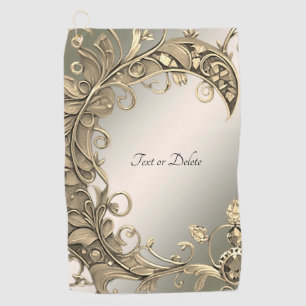 Elegant Modern Gold Decorative Golf Towel