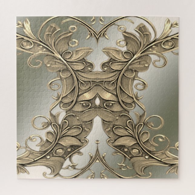 Elegant Modern Gold Decorative Jigsaw Puzzle (Vertical)