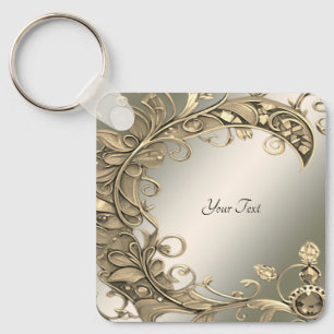 Elegant Modern Gold Decorative Keychain