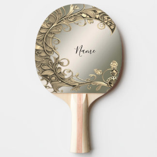 Elegant Modern Gold Decorative Ping Pong Paddle