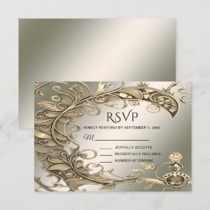 Elegant Modern Gold Decorative RSVP Card