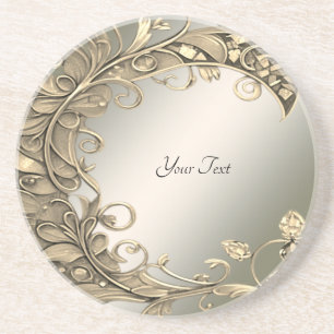 Elegant Modern Gold Decorative Sandstone Coaster