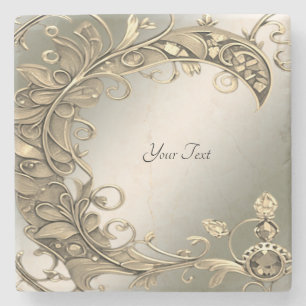 Elegant Modern Gold Decorative Stone Coaster