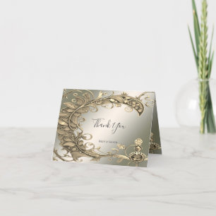 Elegant Modern Gold Decorative Thank You Card